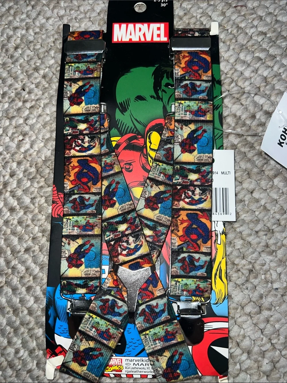 Marvel Spider-Man Suspenders Kids New with Tags